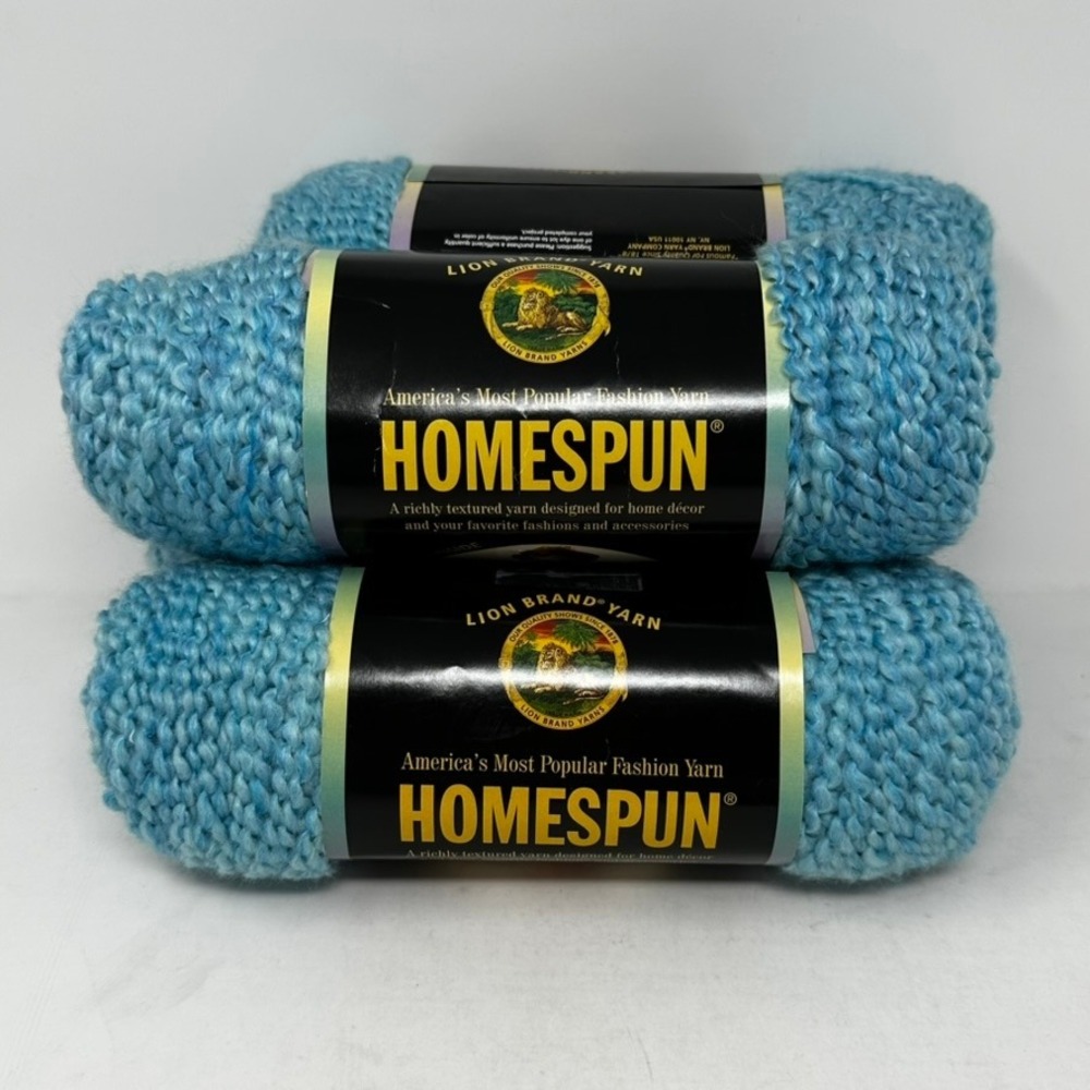 Lion Brand Homespun Yarn 391 Blue Sky Bulky 6oz 185yd Lot of 4 Skeins Knitting